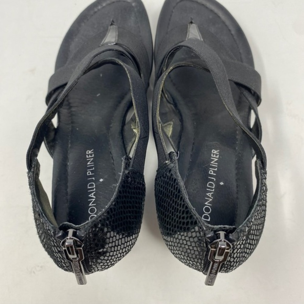 Donald J Pliner Chea-22‎ Sandals Womens 7.5M Snake Print Black Wedge 90s Strappy - Picture 10 of 16